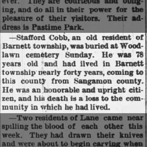 Obituary of Stafford Cobb